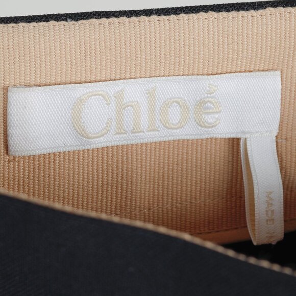 Chloe 2018 Wool Pleated Back Yoke Black Skirt - Picture 7 of 10